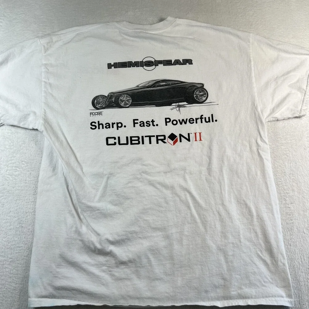 3M Foose Hemisfear Shirt Mens XL White Cubitron II Car Graphic Tee Promo